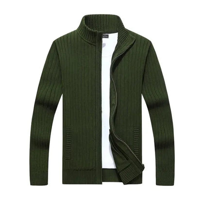 Herre Casual Cardigan med Ståkrage og Glidelås – Stil og Komfort i Ett Motelys