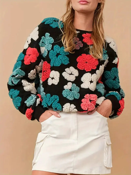 FloralDream - Genser med Blomstermønster for Kvinner i Stilig Design Motelys