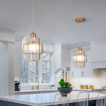 CrystalGlow - Elegant Pendellampe i Krystallglass Motelys