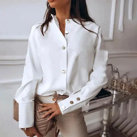 bluse med knapper og lange ermer Motelys