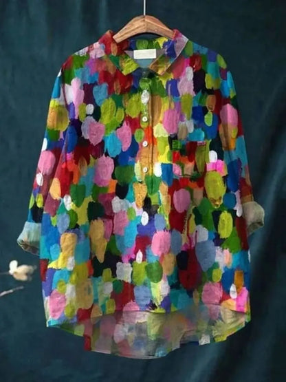 FloralVibe - Bluse med Blomstermønster for En Fargerik Garderobe Motelys