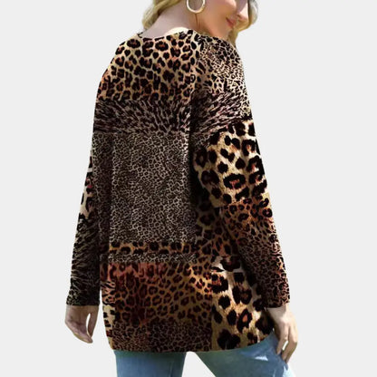 FashionRoar - Leopardmønstret Genser for Damer Motelys