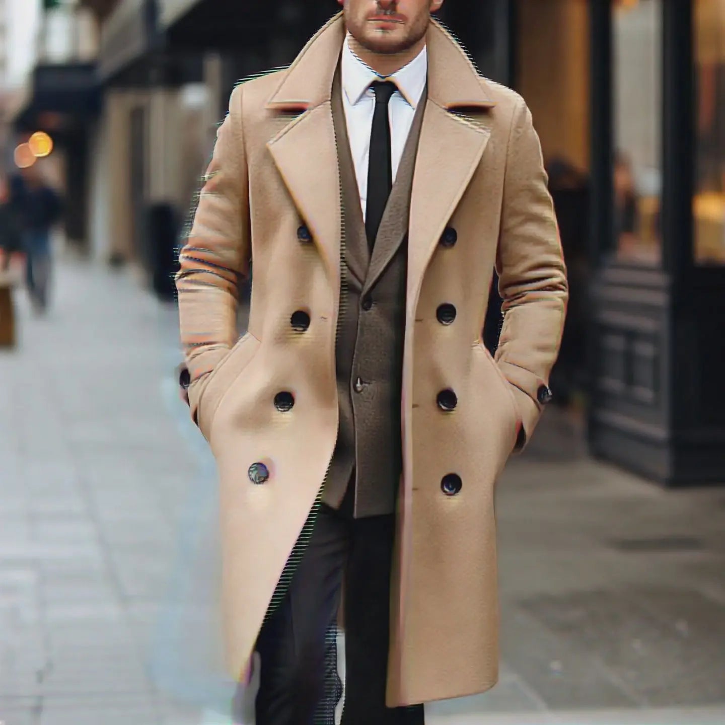 The Kensington – Lang dobbeltspent frakk for menn Motelys