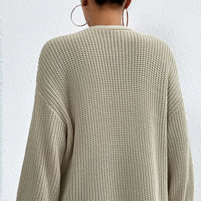 CozyCharm - Kvinners chunky strikket cardigan Motelys
