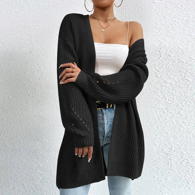 CozyCharm - Kvinners chunky strikket cardigan Motelys
