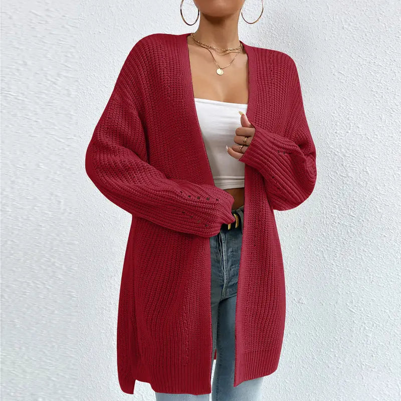 CozyCharm - Kvinners chunky strikket cardigan Motelys