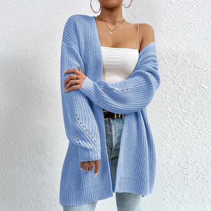 CozyCharm - Kvinners chunky strikket cardigan Motelys