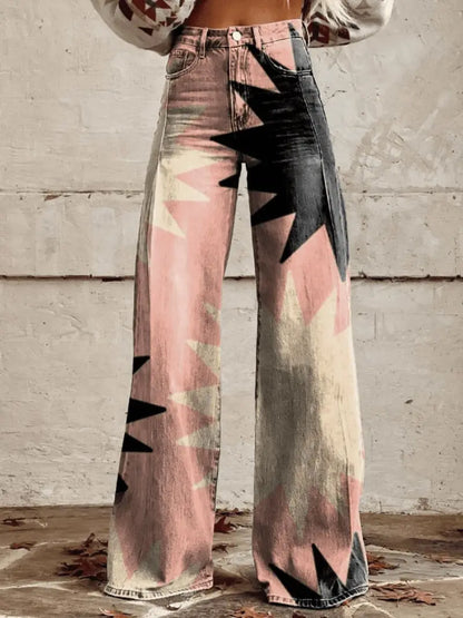 Elysian Vision – Modige Geometriske Bredde-Jeans Motelys