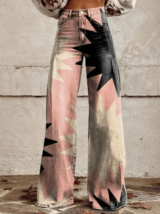 Elysian Vision – Modige Geometriske Bredde-Jeans Motelys