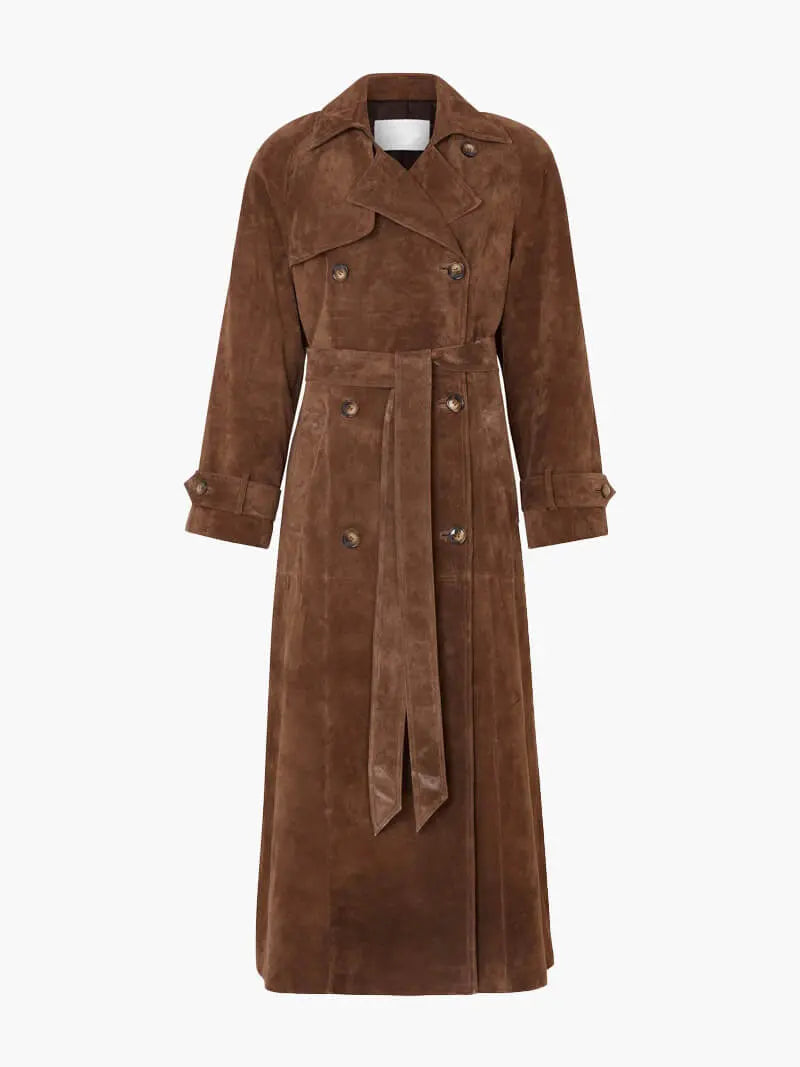 Verona - Stilig Lærtrenchcoat for En Uanstrengt Look Motelys