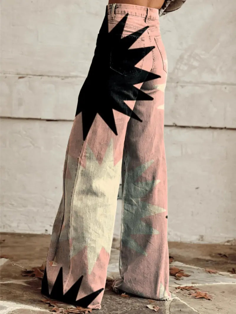 Elysian Vision – Modige Geometriske Bredde-Jeans Motelys