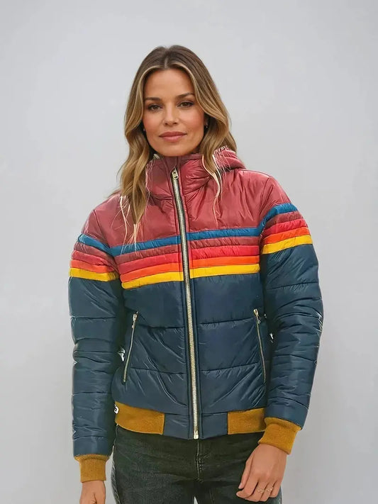 Sierra – Vintage-Inspirert Pufferjakke med Hette Motelys