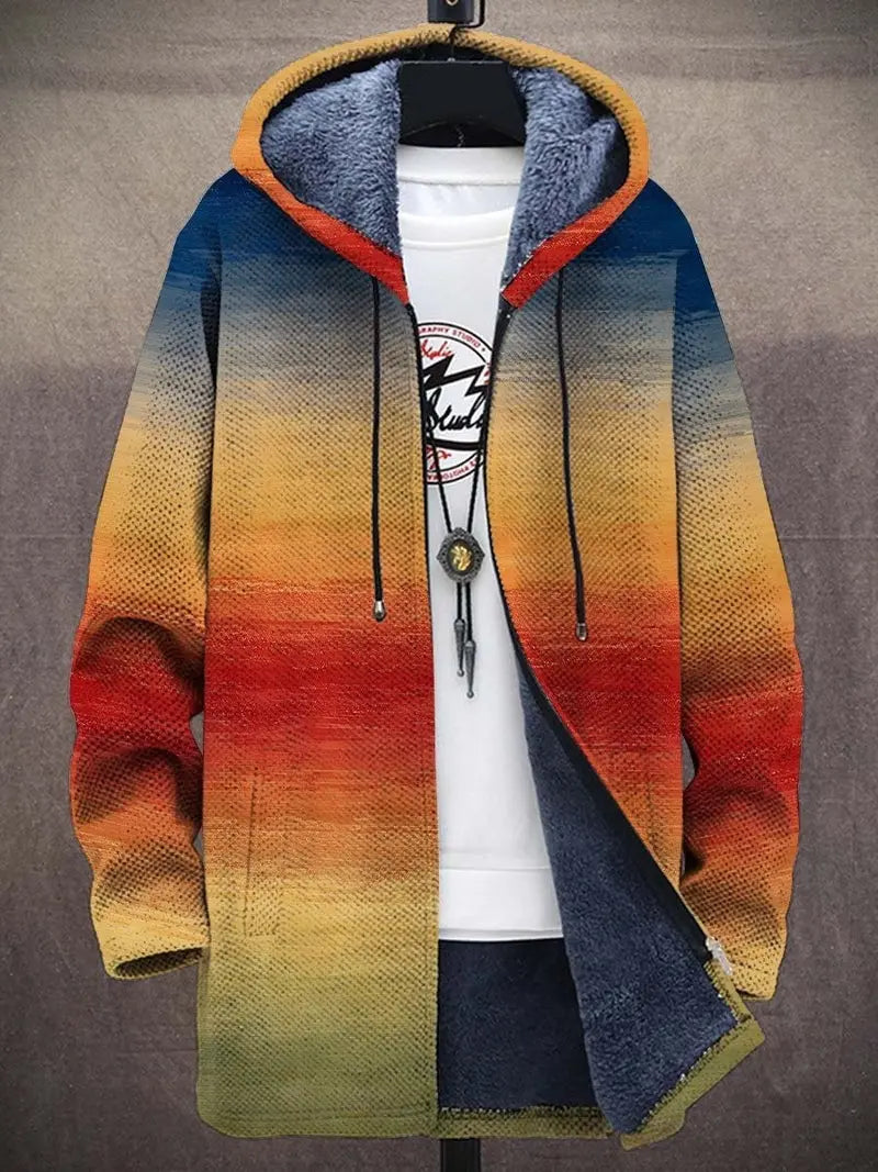 Aurora – Gradient kunstinspirert hettegenser for et dristig utseende Motelys