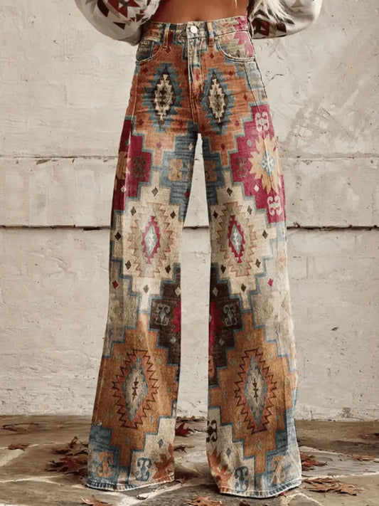 Boho Breeze – Vintage-Inspirerte Bredde-Jeans for Enkel Eleganse Motelys