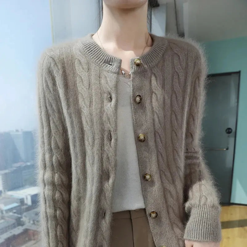 Sienna – Myk Kabelstrikket Cashmere Cardigan Motelys