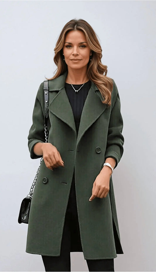 Melissa – Ikonisk ulltrenchcoat med moderne sofistikasjon Motelys