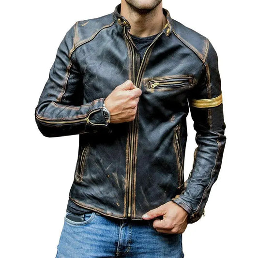 IronRider – Herre Vintage Skinnjakke Motelys