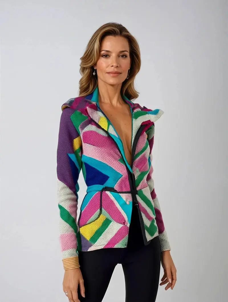 Vivid Patch – Kunstnerisk fleece-hettejakke for et dristig uttrykk Motelys