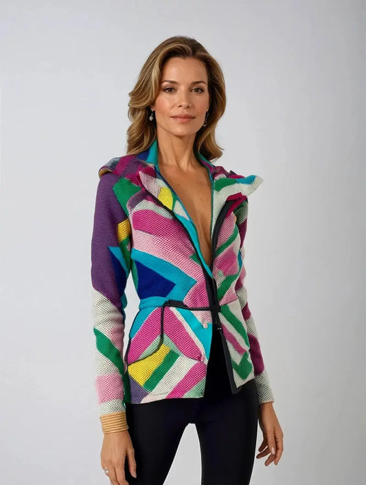 Vivid Patch – Kunstnerisk fleece-hettejakke for et dristig uttrykk Motelys