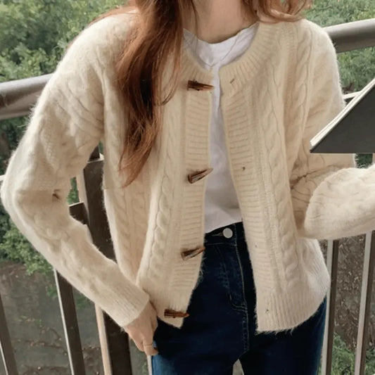 VintageCharm - Retro strikket cardigan for kvinner Motelys