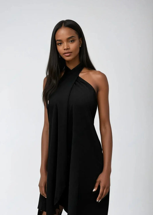 Ethereal Drape – Én-Skulder Kjole med Flytende Design Motelys