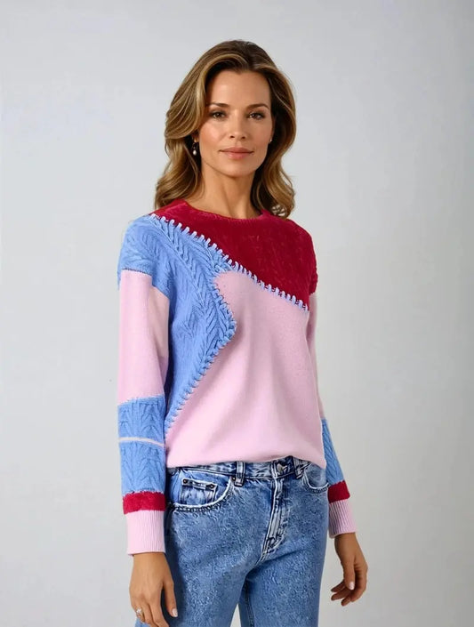Celeste – Modig Cashmere Patchwork-genser for Et Unikt Uttrykk Motelys