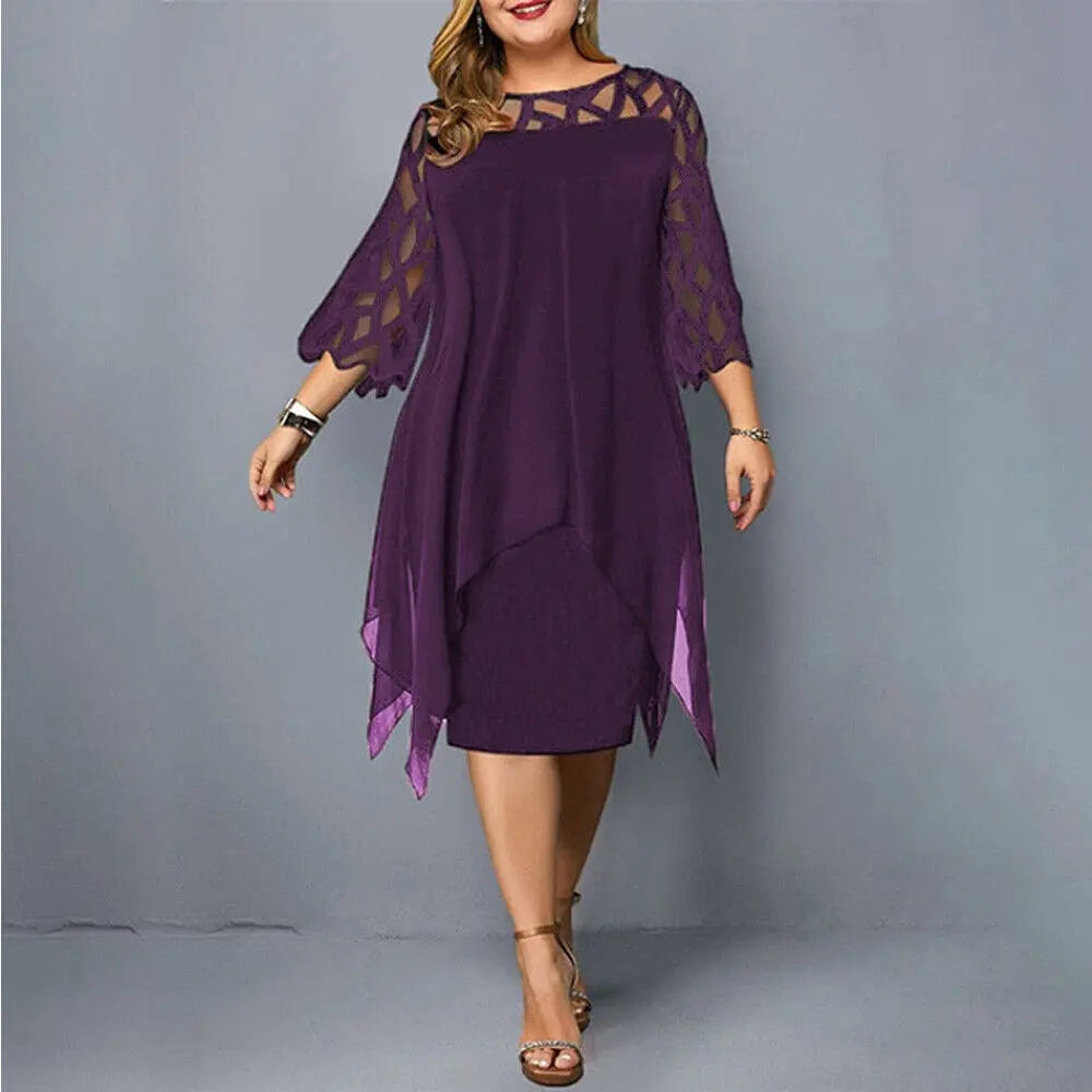 Celeste Plus Size Flowy Midikjole – Elegant & Uanstrengt Motelys