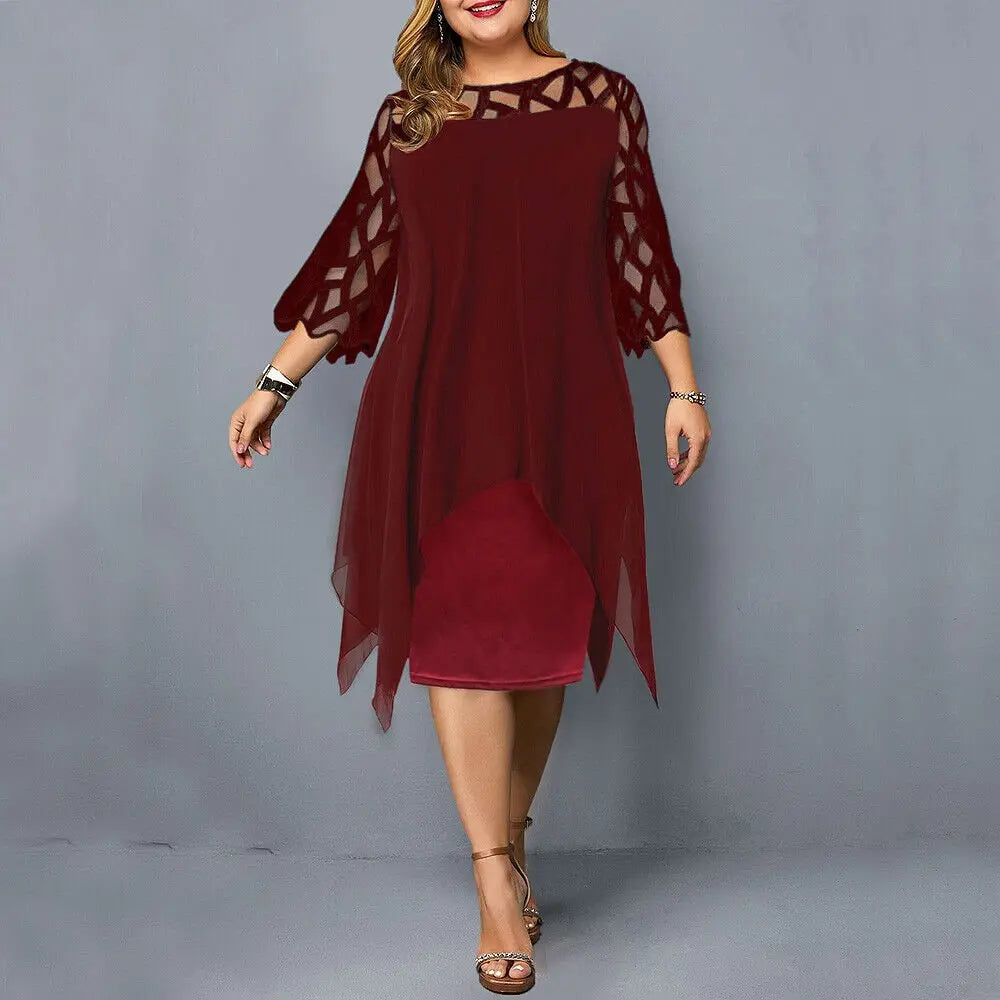 Celeste Plus Size Flowy Midikjole – Elegant & Uanstrengt Motelys
