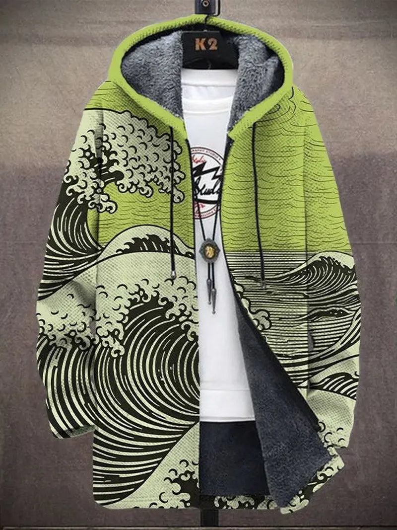Tsunami Wave – Japansk Kunstinspirert Fleece Hoodie Motelys