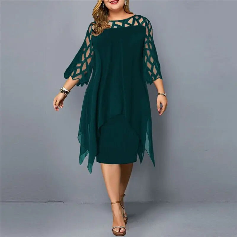 Celeste Plus Size Flowy Midikjole – Elegant & Uanstrengt Motelys