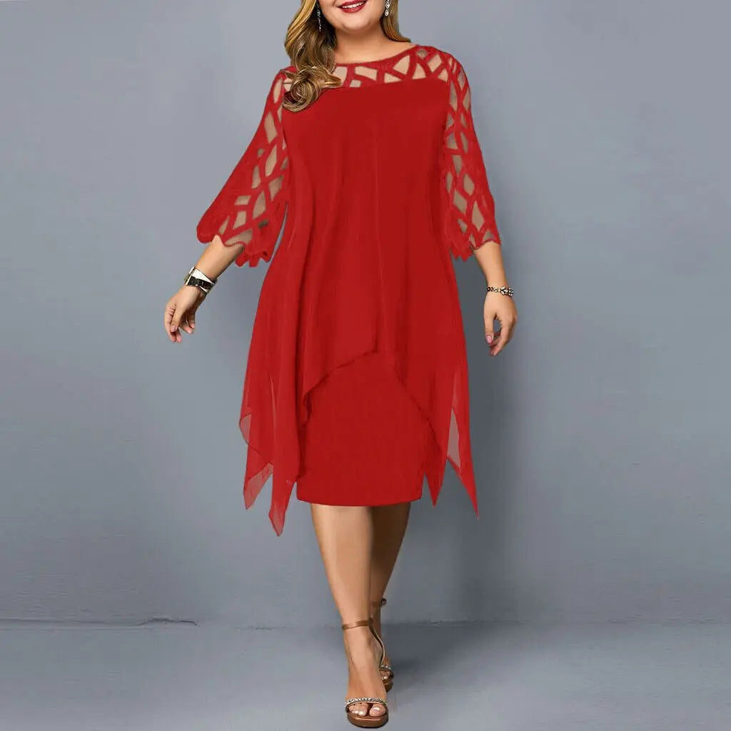Celeste Plus Size Flowy Midikjole – Elegant & Uanstrengt Motelys