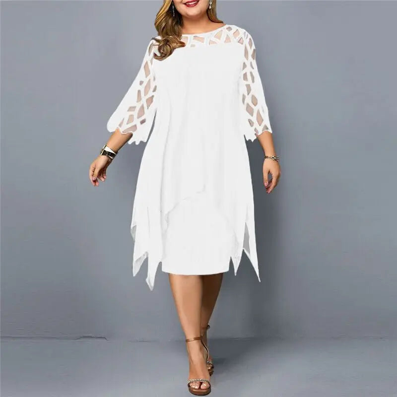 Celeste Plus Size Flowy Midikjole – Elegant & Uanstrengt Motelys