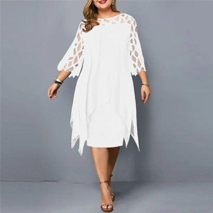 Celeste Plus Size Flowy Midikjole – Elegant & Uanstrengt Motelys