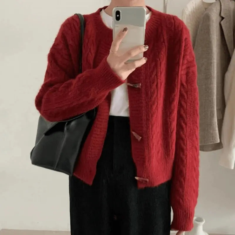 VintageCharm - Retro strikket cardigan for kvinner Motelys