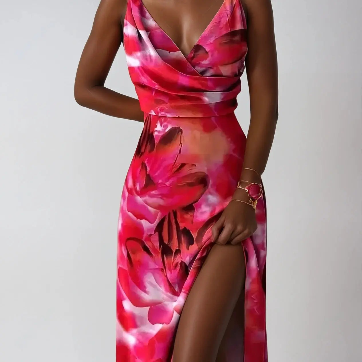 TropicalBliss - Stilig Sommerlig Maxikjole for Varme Dager Motelys