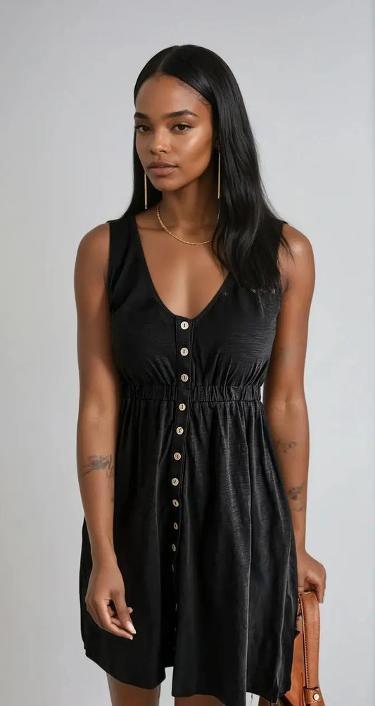 ChicStyle - Sommerkjole med Knapper for En Trendy Look Motelys