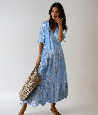 FloraVogue - Elegant Blomsterprint Maxi Kjole Motelys