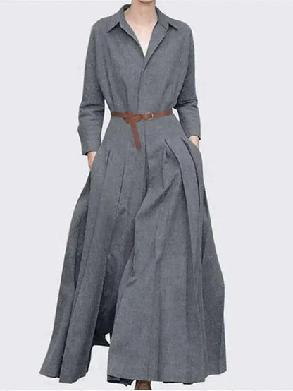 GlamourWear - Elegant Maxikjole med Plisseringer for Vår og Sommer Motelys
