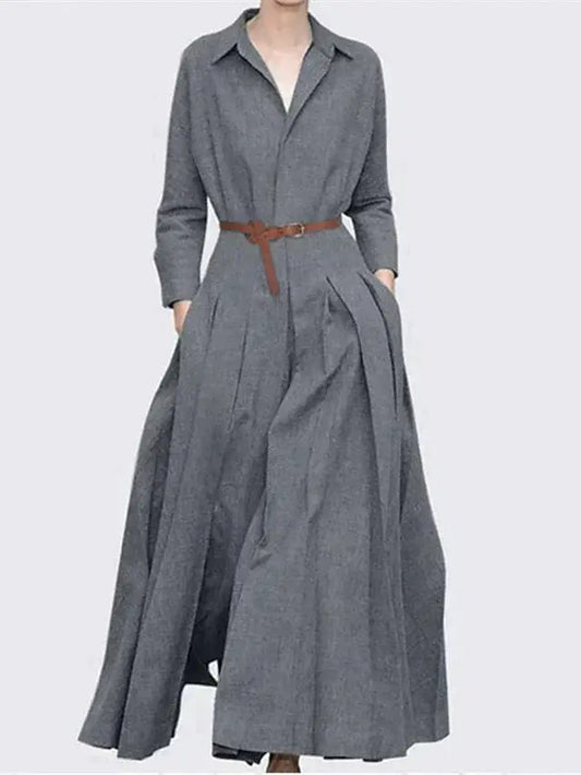 GlamourWear - Elegant Maxikjole med Plisseringer for Vår og Sommer Motelys