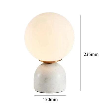 Bordlampe med isk glasskule Motelys