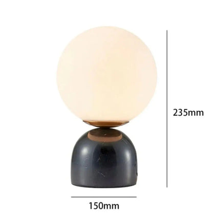 Bordlampe med isk glasskule Motelys
